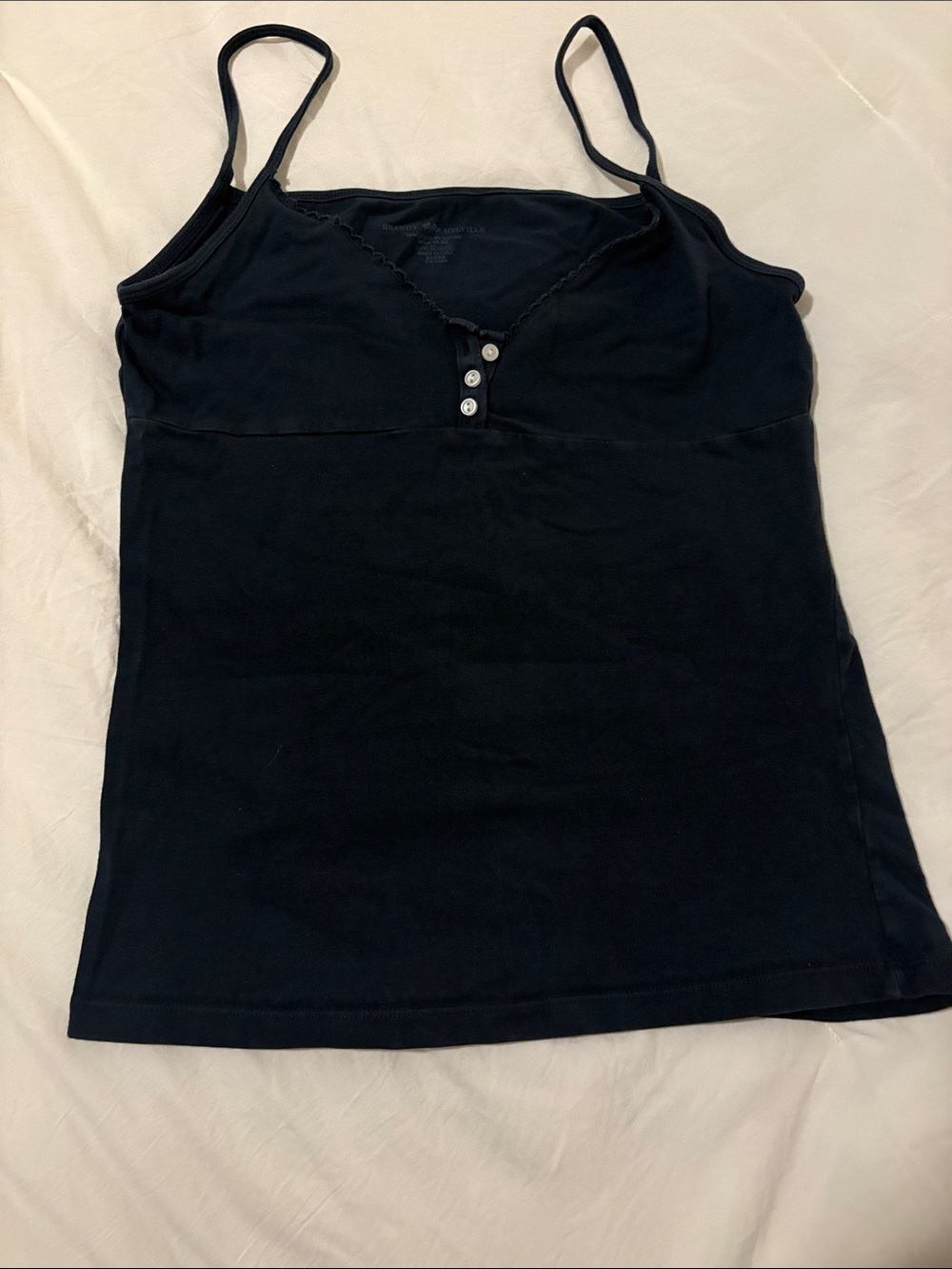 Brandy Melville Navy Spaghetti Strap Button-Front Cami